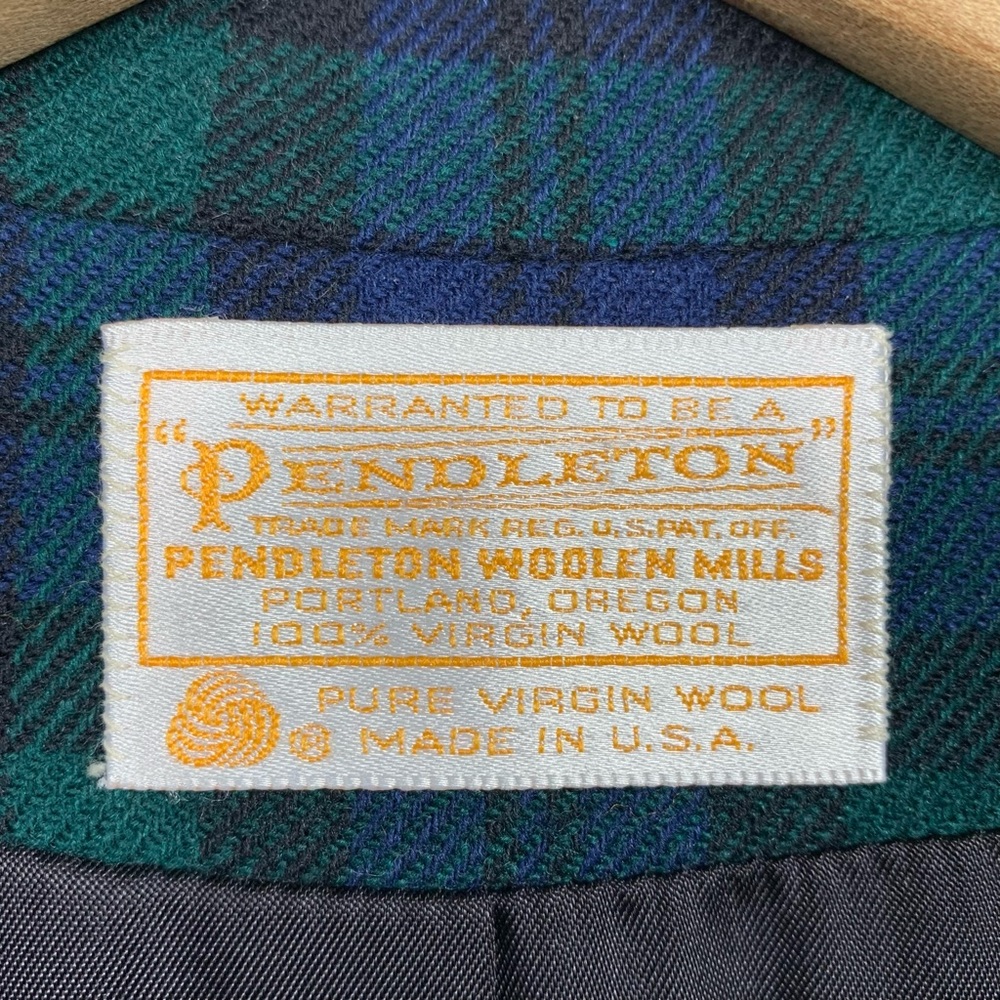 Vintage Pendleton Black Watch Plaid Tartan Wool Blazer (Academia Holiday Preppy) - Picture 7 of 7